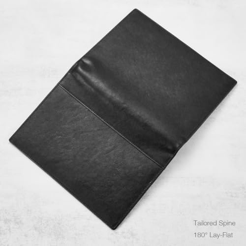 HISCOW Slim Leather Junior Padfolio, 5x8 Notepad Cover, Veg-Tanned Noir - Image 4