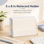 OMISTAR 4 PCS Index Card Holder, 5x8 Inch Clear Acrylic Desk & Wall Mount Postcard Holder with Adhesive Suction Base, Mail Holder Box for Index Organizer Desk Table Home Office (4PCS-B) - Image 2