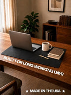 Genuine Leather Desk Pad, Office Desk Mat, Large Desk Blotter, Desk Protector, and Mouse Pad – 31.5" x 15.75" (1.8-2.0 mm) Black, Waterproof, Premium Quality for Desk Surface Protection and Comfort - Image 2