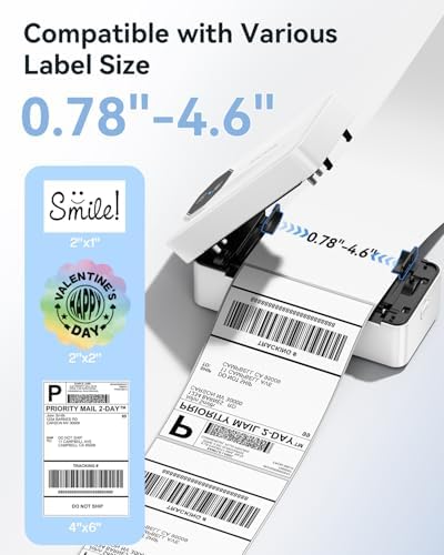TATTMUSE Bluetooth Thermal Shipping Label Wireless 4x6 Label Printer - Image 3