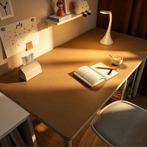 Leather Desk Mat, Non-Slip Tawny Brown Desk Pad for Keyboard & Mouse, Mouse Pad,Heat Resistant & Waterproof Desk Protector Mat,Transparent Desk Writing Mat for Home & Office(24x55inch) by Unknown