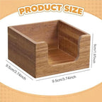 2pcs Acacia Wood Sticky Note Holder for Desk, Rustic Business Card Box Dispenser - Image 7