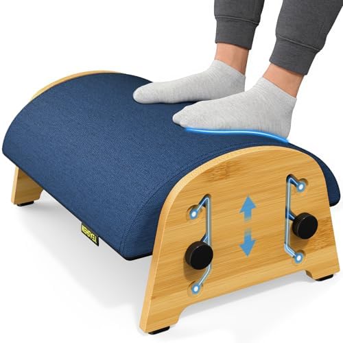 YESHEIN Ergonomic Foot Rest Under Desk At Work, 6 Positions, Bamboo Wood by YEASHEIN