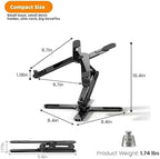 MOALLIA N86 360 Rotating Laptop Stand for Desk with Locking Knobs, Black - Image 5