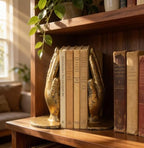 Hand Bookends Decorative, Heavy Duty Cast Iron Book Holder, Prayer Hand Book Ends for Shelves Living Room Home Decor Office, Antique Gold, 1 Pair/2Pieces - Image 7