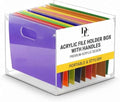 Clear Acrylic File Organizer, with Handles – Easy Assembly Required, Acrylic File Holder for Office, Letter/A4 Documents, Magazines & Binders – Fits Standard 8.5"x11" Paper Perfectly by DailyFavorites