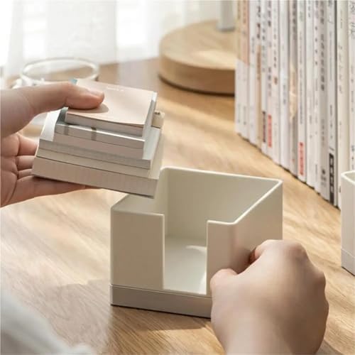 2Pcs Square Sticky Note Holder Desk Memo Box Large Capacity Office Organizer - Image 2
