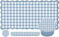 Blue Gingham Scalloped Desk Mat Set,Mouse Pad with Gel Wrist Rest,Ergonomic Keyboard Wrist Support for Women Non-Slip Desk Pad Home Office Decor by Unknown