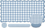 Blue Gingham Scalloped Desk Mat Set,Mouse Pad with Gel Wrist Rest,Ergonomic Keyboard Wrist Support for Women Non-Slip Desk Pad Home Office Decor by Unknown
