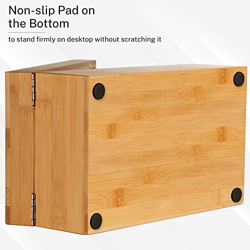MaxGear Bamboo Business Card Organizer for 3" x 5" Cards - Image 4
