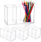Mototo 4PCS Acrylic Pen Holder Back to School 3 Compartments Pen Organizer by MOTOTO