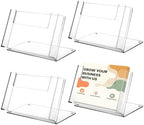 OMISTAR 4 PCS Postcard Brochure Holder Organizer, 6.4 x 4 Inch Acrylic Postcard Display Holder, Stand Clear Greeting Card Display Brochure Holder for Desk Table Home Office (4PCS-A) by OMISTAR