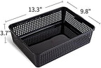 Eslite A4 Size Plastic Storage Basket,Desktop File Paper Letter Organizer Tray, 6-Packs (Black) - Image 2