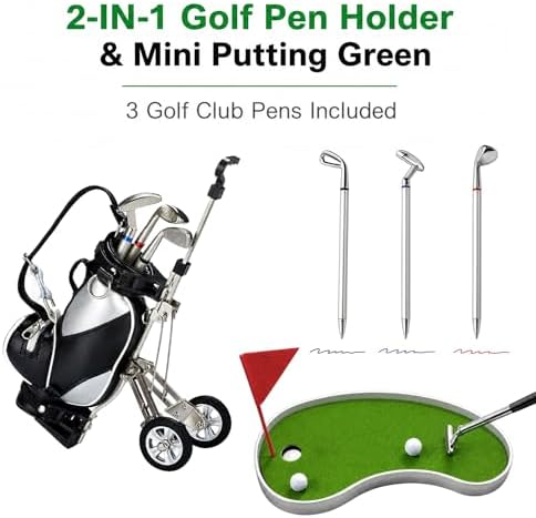 SANTA CASA Golf Pen Holder with 3 Pens, Mini Golf Desk Game for Golfers - Image 2