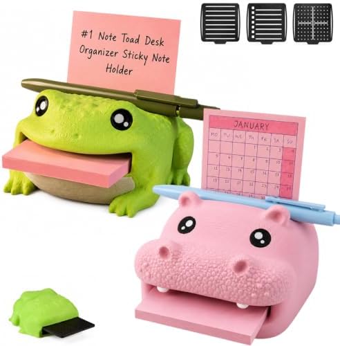 Note Toad Desk Organizer Sticky Note Holder, Frog with 3 Writing Guides by Unknown