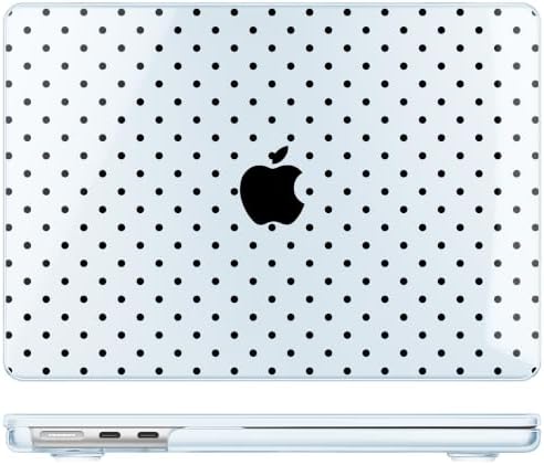 Case for 2026/2025/2024/2023 MacBook Air 15-inch Laptop Release M5 A3448 /M4 A3241 /M3 A3114 /M2 A2941, Stylish Protective Hard Shell Cover for MacBook Air 15.3 inch, Blue & Black Polka Dots - Image 4