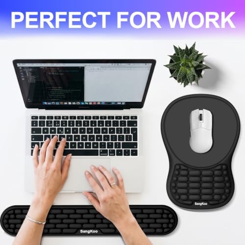 Ergonomic Keyboard Wrist Rest Mouse Pad Wrist Support Set, Black - Image 6