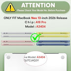 May Chen Compatible with MacBook Neo 13 inch Case 2026 Model A3404, Plastic Hard Shell,Keyboard Cover,Screen Protector,Dust Plug, for MacBook Neo 13" with A18 Pro Chip, Spring Flowers - Image 2