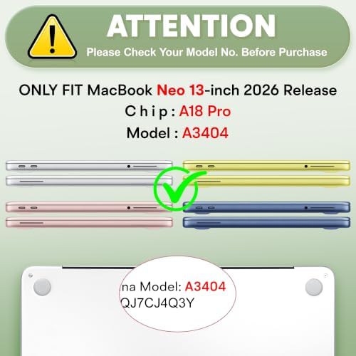 May Chen Compatible with MacBook Neo 13 inch Case 2026 Model A3404, Plastic Hard Shell,Keyboard Cover,Screen Protector,Dust Plug, for MacBook Neo 13" with A18 Pro Chip, Spring Flowers - Image 2
