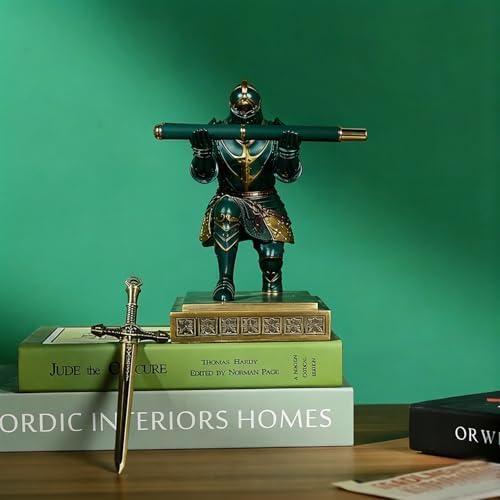 King's Guard Knight Pen Holder with a Letter Opener Desk Organizers Green - Image 5