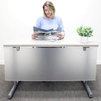 OBEX Table Mounted Modesty Panel Acrylic Desk Privacy Panel & Barrier for Office Cubicle, 18" x 72", Frosted - Image 2