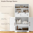 Iwell Tall Bathroom Cabinet, Storage Cabinet with Adjustable Shelves, Bathroom Storage Cabinet for Living Room, Dining Room, Entryway, White - Image 4