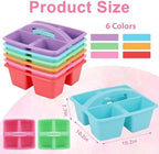 6 Pack 4 Compartment Classroom Caddy with Handle, Rainbow - Image 2