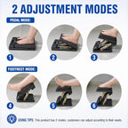 Under Desk Footrest, 4-Level Height Adjustable 12Modes Foldable Footrest - Image 4