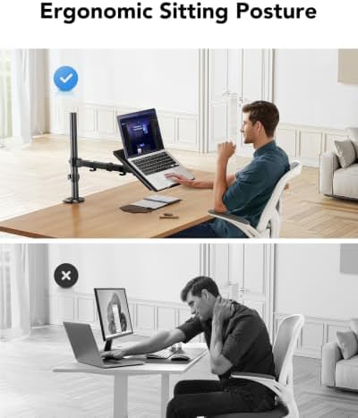 HUANUO Laptop Desk Mount - 17' to 32' Monitor Arm - Image 4