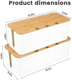 2 PCS Large Cable Management Box – Wooden Style Cord Organizer and Cover - Image 2