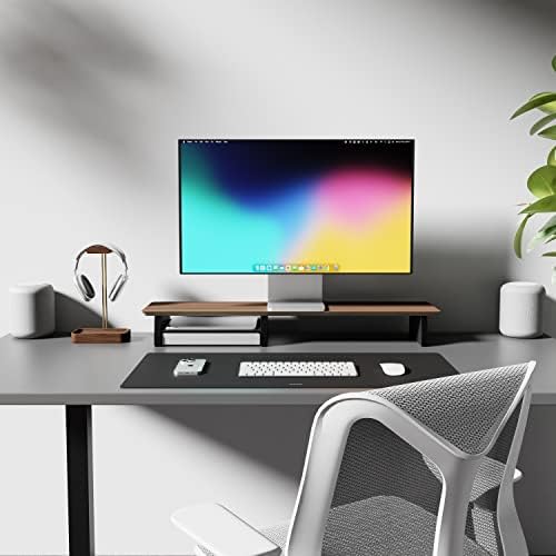 Leather Desk Mat Non Slip Large Mouse Pad Desk Blotter (Deep Black, Large - 33.5" x 15.7") - Image 4
