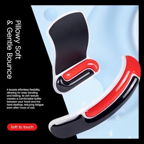 Ospelelf Mouse Pad with Wrist Rest and Ergonomic Gel Keyboard Hand Wrist, Support for Typing Gaming, Relieve Wrist Pain, Cool & Easy to Clean, for Office, Programmer, Home Computer Use, Black Red - Image 4