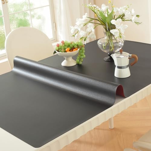 OstepDecor 24 x 72 in Black Table Protector 1.5mm Thick Plastic Table Cover by OstepDecor