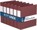 Premium Economy 3-Ring Binder, Spine Label, 2" Round Rings, Burgundy, 6 Pk by DAVISGROUP