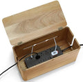 Large Acacia Wood Cable Management Box, Magnetic Lid, Cable Organizer by YCLYC