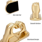 Decorative Bookends Solid Hearthands Sculpture Resin Book Ends, Gold - Image 4