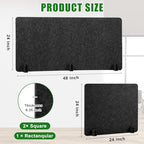 Buryeah 3 Pcs Desk Divider Desk Partition 23.6 x 47.2, 23.6 x 23.6 Stand up Freestanding Cubicle Privacy Panel Reducing Noise Visual Distraction Divider for Office Home School(Deep Gray) - Image 2