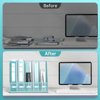 5 Vertical Compartments Magazine File Holder, Metal Binder Organizer, Blue - Image 7