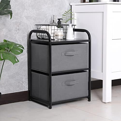 MAX Houser Dresser for Bedroom with 2 Drawers, Dark Grey - Image 4