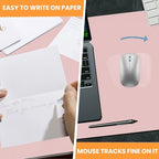 Desk Mat Wireless Charging Mouse Pad Large 32x16 Journey Desk Pad Mat with Wireless Charger Waterproof Pink Leather Computer Mat with Phone Charger Mousepad Non-Slip for Keyboard and Mouse - Image 3