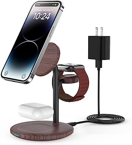 XooFly 3 in 1 Magnetic Wireless Charging Station for Apple Devices,15W by XooFly