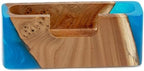 RWA Blue Business Card Holder – Luxury Square Desk Organizer, Stylish Office Decor, Slim Card Holders - Wood & Epoxy Card Display Stand for Men and Women, Office Desk Accessories - SMART, blue - Image 6