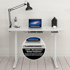 SHW 48-Inch Electric Height Adjustable Sit to Stand Desk, White - Image 7