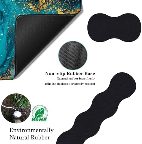 Keyboard Wrist Rest+Mouse Wrist Pad+Desk Pad Set,Memory Foam Ergonomic Easy Typing Pain Relief for Computer Laptop Office Home - Marble - Image 5
