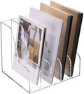 SANRUI Acrylic Desk Organizer, 5-Section Upright Magazine Holder, Clear A4 by SANRUI