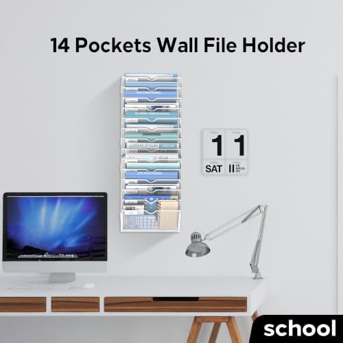 14-Tier Wall File Organizer and Hanging File Organizer, White - Image 5