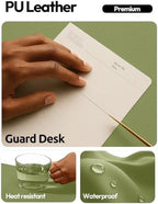 YSAGi Leather Desk Protector, Office Mat, Large Mouse Mat, Non-Slip PU Leather Blotter, Laptop Desk, Waterproof Writing Pad for Office and Home (Green, 47.2" x 23.6") - Image 3