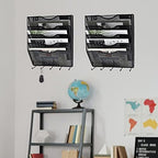 EASEPRES 5 Pocket Mesh Hanging File Organizer with Key Holder Hooks & Nametag Label, Wall Mounted Mail Paper Document Folder Clipboard Storage Organization Magazine Rack for Office Cubicle, Black - Image 3