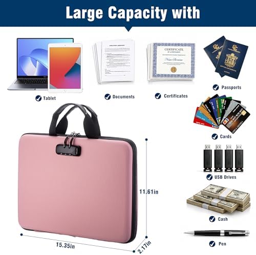 EXLIFBAG Fireproof Document Box with Lock, 13 Pocket Accordion File Folder - Image 6