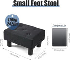 BRIAN & DANY Small Foot Stool, Linen Foot Stools with Legs, Stable Small Footstool for Living Room, Black - Image 3